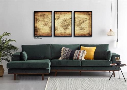 Çerçeveli Doku Efektli Tablo Seti 160x70 cm