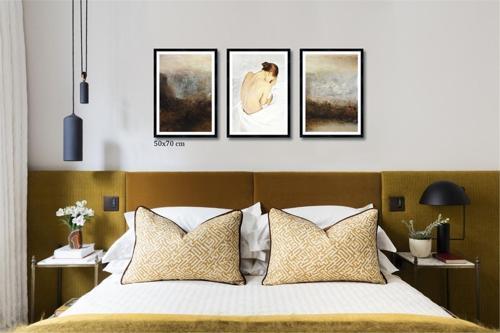Çerçeveli Doku Efektli Tablo Seti 160x70 cm