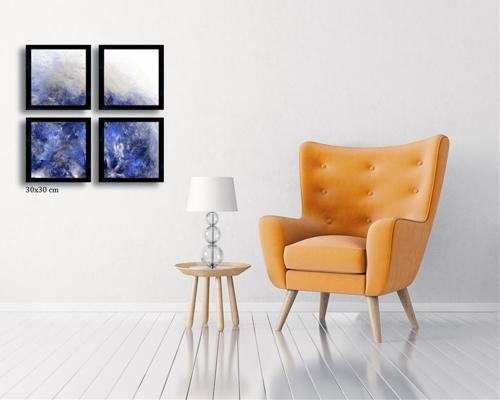 Çerçeveli Doku Efektli Tablo Seti 65x65 cm