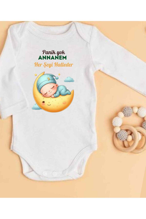 Annaneye Hediye İsimli Zıbın Annane Oluyorsun Yazılı Bebek