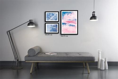 Çerçeveli Doku Efektli Tablo Seti 95x70 cm