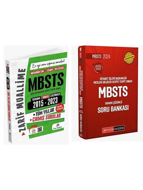 Dizgi Kitap 2024 MBSTS Çıkmış Sorular Video Çözümlü ve Pegem MBSTS Soru Bankası 2 li Set