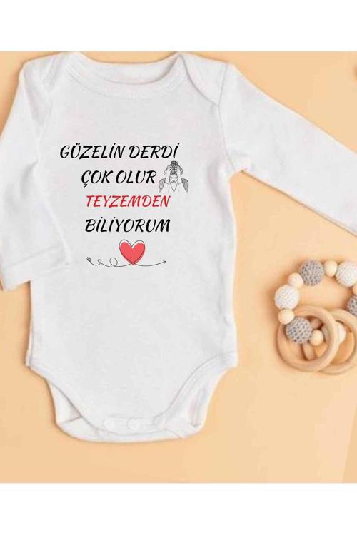 Teyze Hediye Teyze Yazılı Bebek Teyze Zıbın İsimli Zıbın