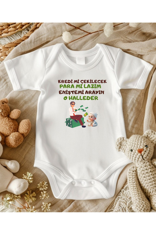 Enişte Yazılı İsimli Zıbın Bebek Zıbın Bebek Giyim Yenidoğan Hediye