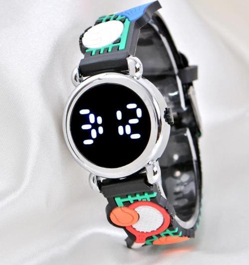 Çocuk Kol Saati Tenis Raket Desenli (04-09 Yaş) Led Ekran Silikon Kordon ST-304154
