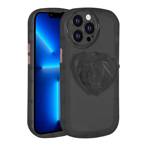 iPhone 12 Pro Max Uyumlu Kamera Korumalı Pop Soketli Renkli KHYR Ofro Kılıf-Siyah