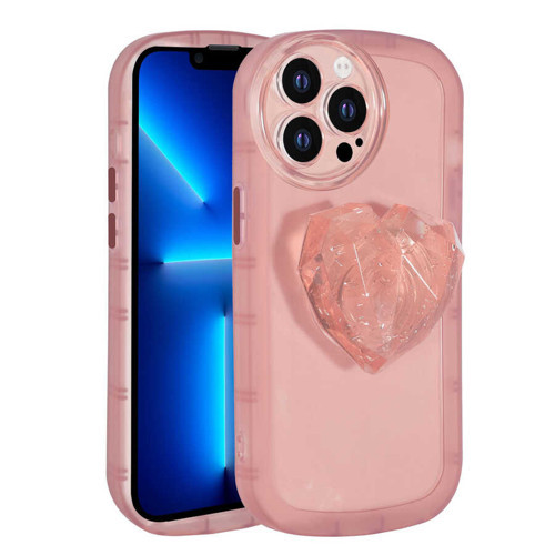 iPhone 12 Pro Max Uyumlu Kamera Korumalı Pop Soketli Renkli KHYR Ofro Kılıf-Pembe