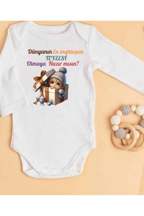 Teyze Hediye Teyze Yazılı Bebek Teyze Zıbın İsimli Zıbın