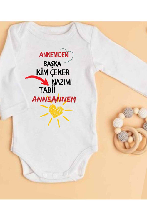 Annaneye Hediye İsimli Zıbın Annane Oluyorsun Yazılı Bebek