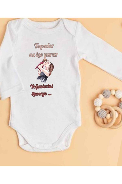 Teyze Hediye Teyze Yazılı Bebek Teyze Zıbın İsimli Zıbın