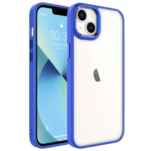iPhone 14 Uyumlu KHYR Krom Kılıf-Lacivert