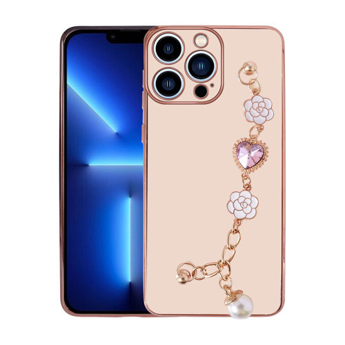 iPhone 14 Pro Max Uyumlu El Tutamaçlı Kamera Korumalı KHYR Taka Silikon Kılıf-Pembe