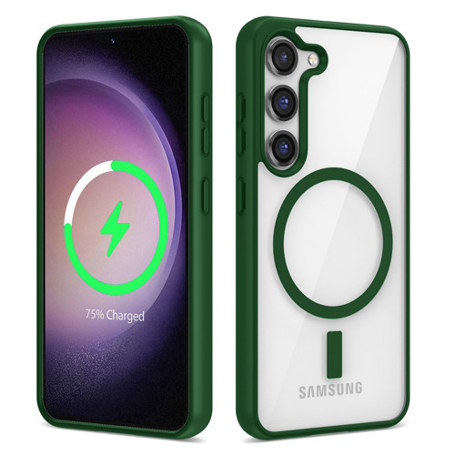 Galaxy S23 Uyumlu Magsafe Wireless Şarj Özellikli Silikon KHYR Ege Kılıf-Yeşil