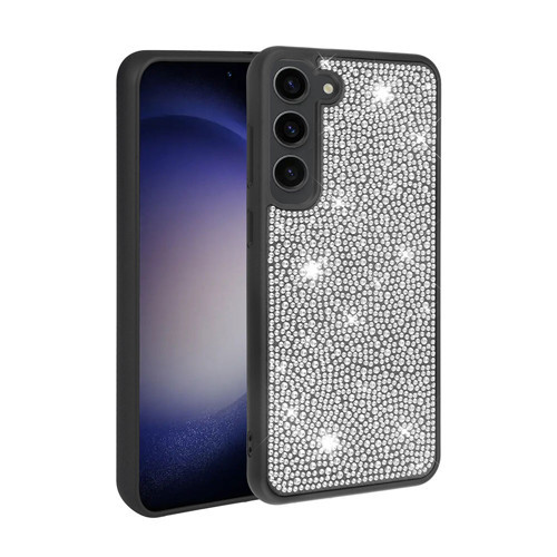 Galaxy S23 Plus Uyumlu Parlak Taşlı Tasarım KHYR Ston Kılıf-Siyah