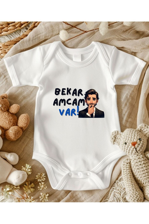 Amca Yazılı Zıbın Hediye Yenidoğan Anne Baba Hala Yenge Amca Dayıya