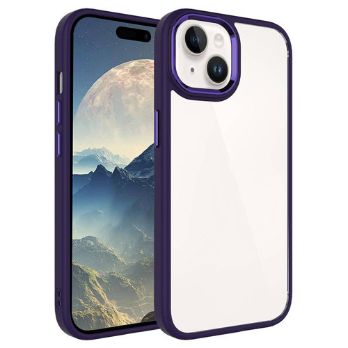 iPhone 15 Plus Uyumlu KHYR Krom Kılıf-Derin Mor