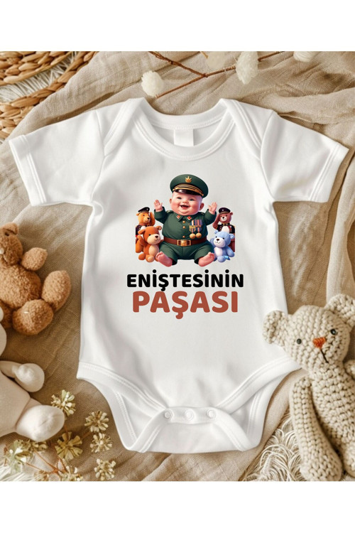 Enişte Yazılı İsimli Bebek Zıbın Anne Yenge Teyze Dayı Amca Yazılı Bebek Hediye