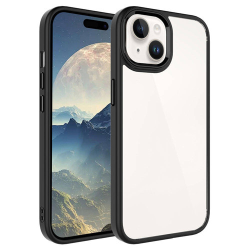 iPhone 15 Plus Uyumlu KHYR Krom Kılıf-Siyah
