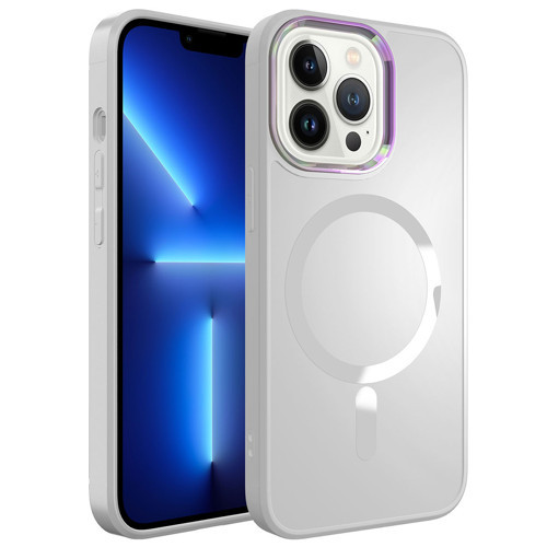 iPhone 12 Pro Uyumlu Magsafe Wireless Şarj Özellikli KHYR Stil Kılıf-Beyaz