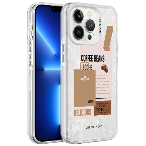 iPhone 13 Pro Uyumlu Mermer Desenli KHYR Marbello Kılıf-Kahverengi