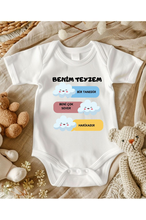 Teyze Yazılı İsimli Bebek Zıbın Anne Yenge Teyze Dayı Amca Yazılı Bebek Hediye