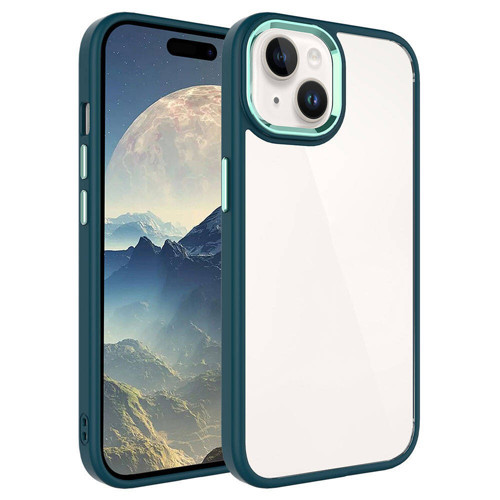 iPhone 15 Plus Uyumlu KHYR Krom Kılıf-Koyu Yeşil
