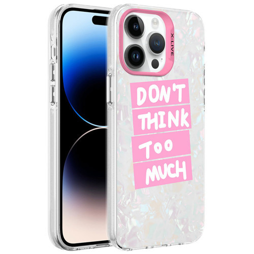 iPhone 14 Pro Max Uyumlu Mermer Desenli KHYR Marbello Kılıf-Pembe