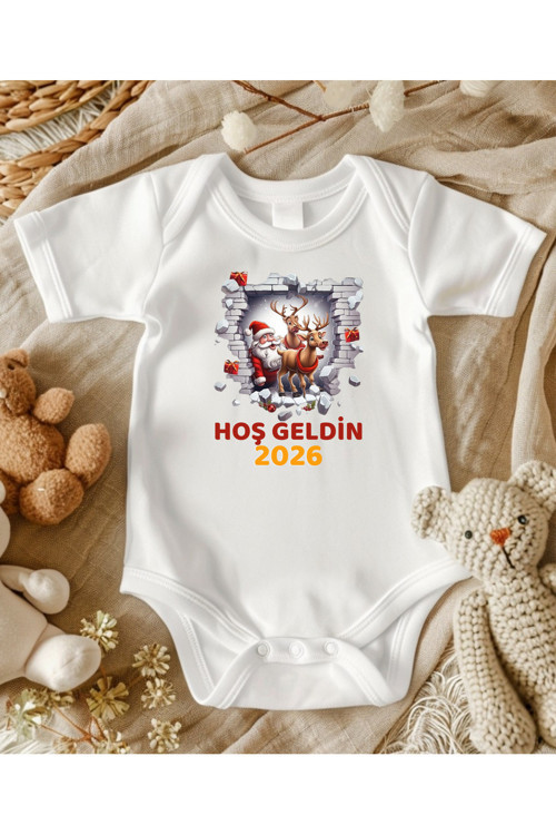 Yeni Yıl Yılbaşı Temalı Bebek Zıbın Yeni Yıl Bebek Hediye