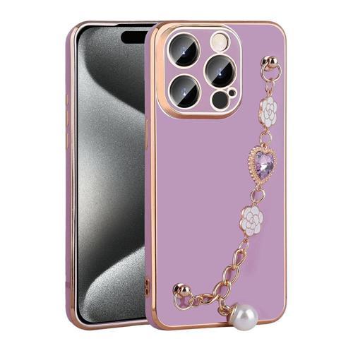 iPhone 15 Pro KHYR El Tutamaçlı Kamera Korumalı KHYR Taka Silikon Kılıf-Mor