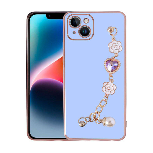 iPhone 15 KHYR El Tutamaçlı Kamera Korumalı KHYR Taka Silikon Kılıf-Mor