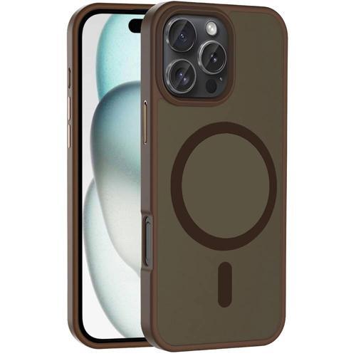 iPhone 16 Pro Kılıf Magsafe Şarj Özellikli Mat Arka Yüzey KHYR Sio Kapak-Rose Gold