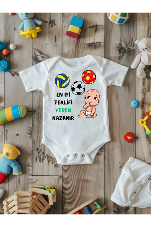 Taraftar Bebek Zıbın Çıtçıtlı Atlet Kişiye Özel Baskı
