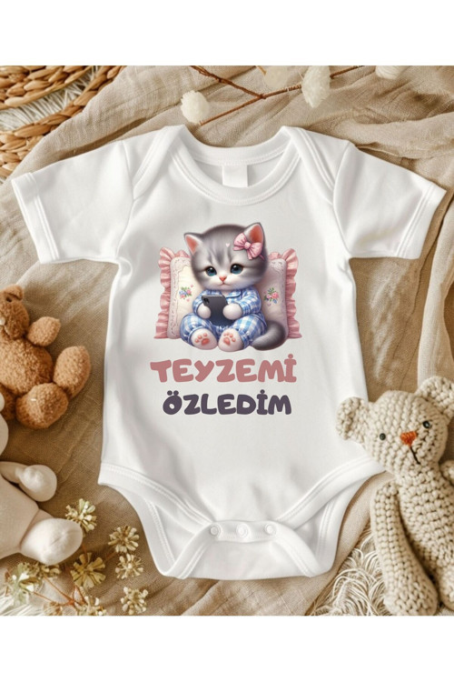 Teyze Yazılı İsimli Bebek Zıbın Anne Yenge Teyze Dayı Amca Yazılı Bebek Hediye