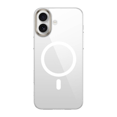 Apple iPhone 16 Plus Kılıf Magsafe Şarj Özellikli Şeffaf Cam Arka Yüzey KHYR G-Glass Kapak-Şeffaf