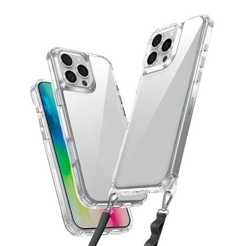 iPhone 16 Pro Max Kılıf AiHTTgli Takılabilir Askı Aparatlı KHYR Snap Silikon Kapak-Şeffaf