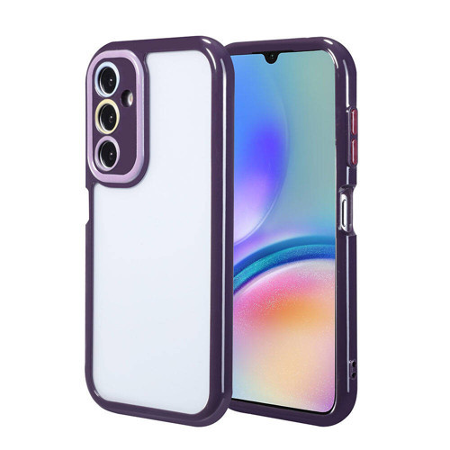 Galaxy A05S Kılıf Kamera Korumalı Renkli Kenar ve Çerçeve Tasarımlı KHYR Vitamin Kapak-Derin Mor