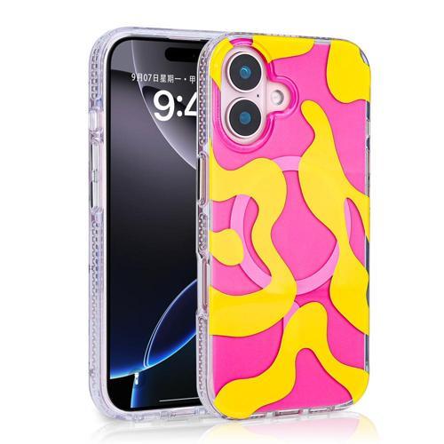 iPhone 16 Uyumlu Kılıf Magsafe Şarj Özellikli KHYR Stilo Kapak-Sarı