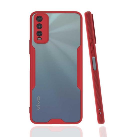 Vivo Y20S Kılıf KHYR Parfe Kapak - Kırmızı