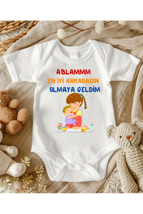 Abla Oldum Yazılı Bebek İsimli Zıbın İsimli Hastane Çıkışı