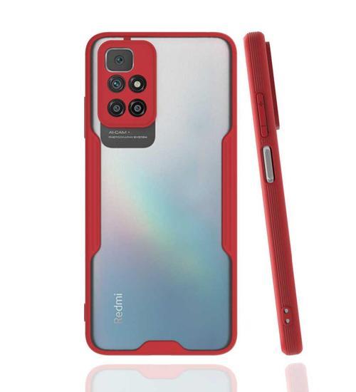 Redmi 10 Kılıf KHYR Parfe Kapak - Kırmızı