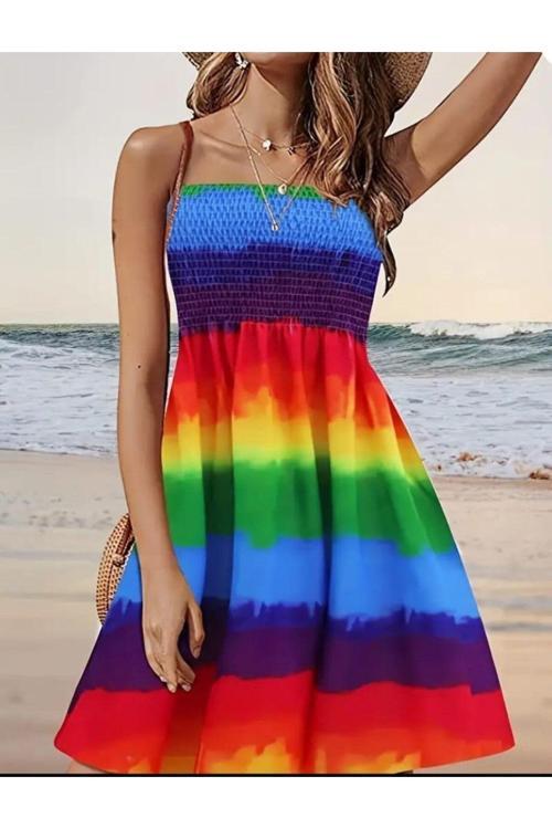 Yazlık Elbise Straplez Elbise