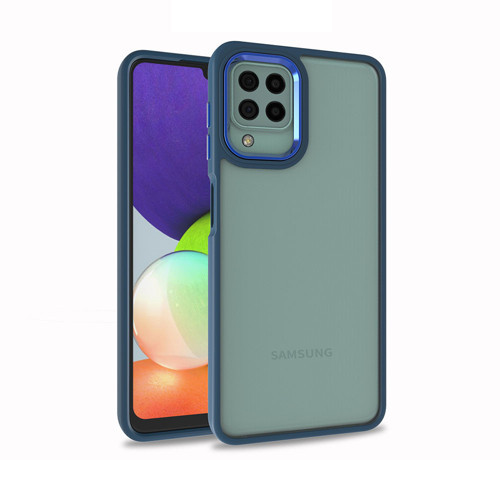 Galaxy A12 Kılıf KHYR Flora Kapak - Mavi