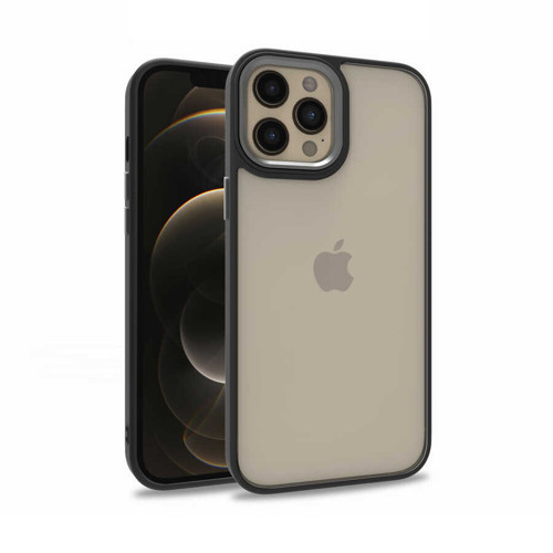 iPhone 12 Pro Max Uyumlu KHYR Flora Kılıf-Siyah