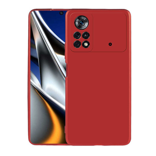 Poco M4 Pro 4G Kılıf KHYR Premier Silikon Kapak - Kırmızı