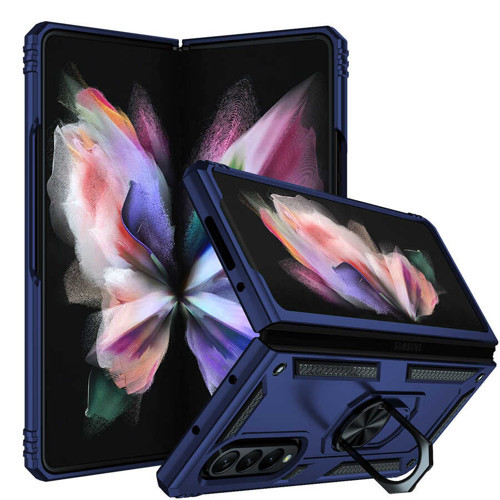 Galaxy Z Fold 3 Kılıf KHYR Vega Kapak - Mavi