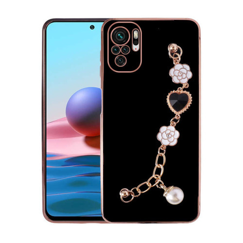 Redmi Note 10 Kılıf El Tutamaçlı Kamera Korumalı KHYR Taka Silikon Kapak - Siyah