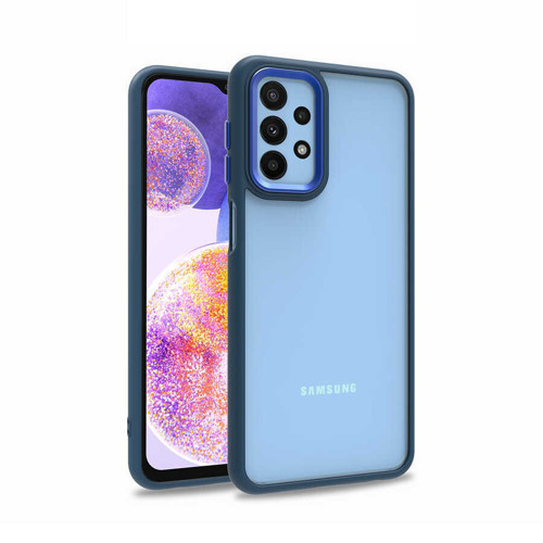 Galaxy A23 Kılıf KHYR Flora Kapak - Mavi