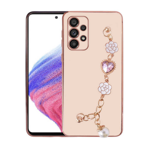 Galaxy A53 5G Kılıf El Tutamaçlı Kamera Korumalı KHYR Taka Silikon Kapak - Pembe