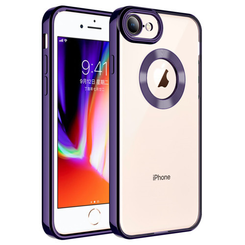 iPhone 7 Kılıf Kamera Korumalı Logo Gösteren KHYR Omega Kapak - Derin Mor