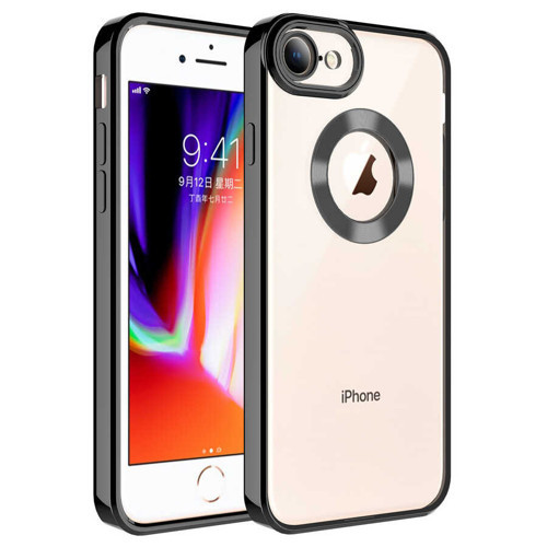 iPhone 7 Kılıf Kamera Korumalı Logo Gösteren KHYR Omega Kapak - Siyah